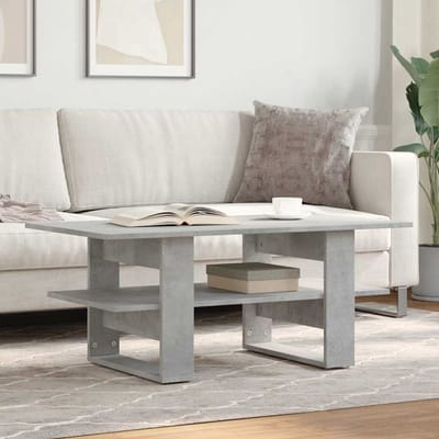 vidaXL - Salontafel - 102x55x42 - cm - bewerkt - hout - betongrijs