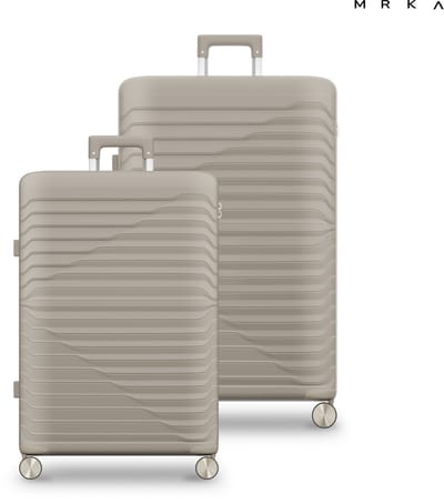 MRKA® Vienna - Reiskoffer duoset - 2-delig Kofferset (S + M) - Taupe - Kofferset - Koffersets - Koffers - Reisbagage - Valies - Lichtgewicht - Polypropyleen Koffer - TSA Slot - Cijferslot - 360° Wielen - Koffers Met Wielen - 38 Liter en 60 Liter