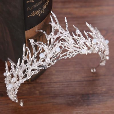 Bruidshoofddeksel Barok Oud Goud Tak Handgemaakte Kroon High End Prinsessenkroon Bruiloftsaccessoires Kroon Haaraccessoires black