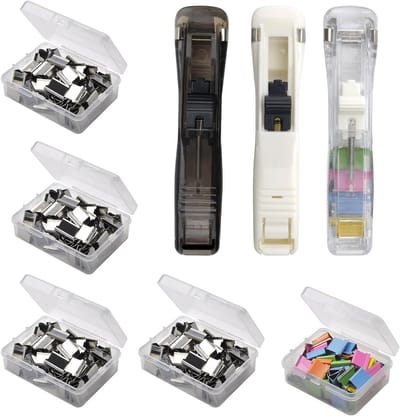 Herbruikbare Clip Dispenser Set met 250 RVS Klemmen voor Kantoor, Thuis en Schoolgebruik, Ideaal voor Organisatie en Opslag