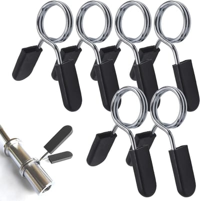 Set van 6 Dumbbell Bars met Veerklemmen en 24 mm Dumbbell Sluitingen voor Gewichtheffen, Fitness en Gym Oefeningen