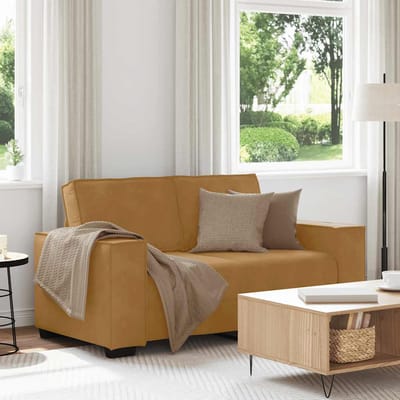 vidaXL - Tweezitsbank - 160x78x84 - cm - fluweel - bruin