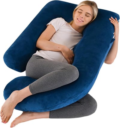 Zwangerschapskussen - Slaapkussen voedingskussen - Comfortabel slapen - Volledige lichaamssteun - 110x60cm - Blauw