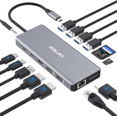 Mini PC - Compacte Computer - Productief Werken - 14 Poorten - 10 x 16 x 1.8 cm - Grijs