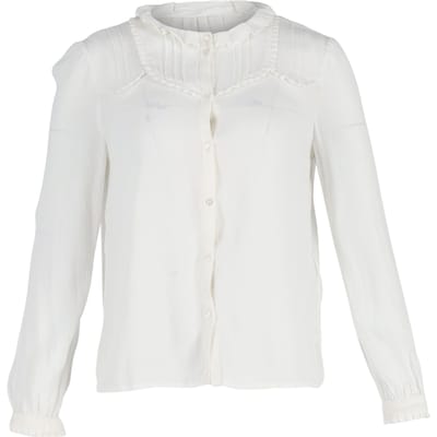 Maje blouse met ruches en knoopjes in witte katoen