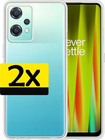Hoesje - 2 Stuks - Geschikt voor OnePlus Nord CE 2 Lite - Sterk & Shockproof - Case Siliconen - Back Cover - Telefoon Hoes - Telefoonhoesjes - Transparant