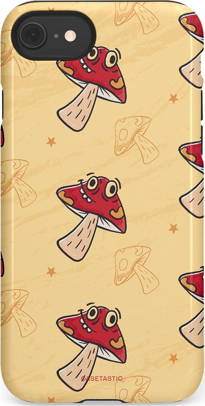 Casetastic Hoesje Geschikt voor Apple iPhone 7/8/SE - Stijlvolle Beschermende Duo-layer Case - Vrolijke Paddestoel