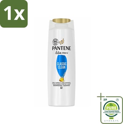 1 x Pantene - Shampoo - Classic Clean - Verfrissende Reiniging - Voor Normaal Haar - 225 ml - Pantene Classic Clean Shampoo - Verfrissende Reiniging - Normaal Haar - Pro-V Voedingsstoffen - Gezonde Glans