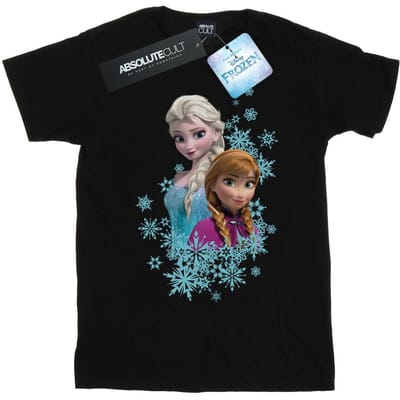 Disney Dames/Dames Frozen Elsa en Anna Zussen Katoenen Vriendje T-shirt (Zwart)