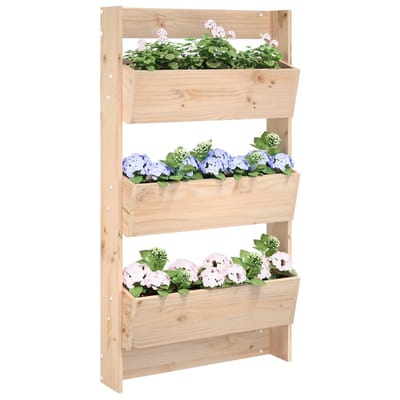 vidaXL - Plantenbak - wandmontage - 3-laags - 60x18,5x110 - cm - grenenhout