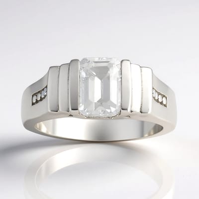 Cavill - 925 Zilveren Ring - Palladium - 1,029 ct Witte Kunziet - Achthoek Trapgeslepen Edelsteen - Elegante Dames Sieraden