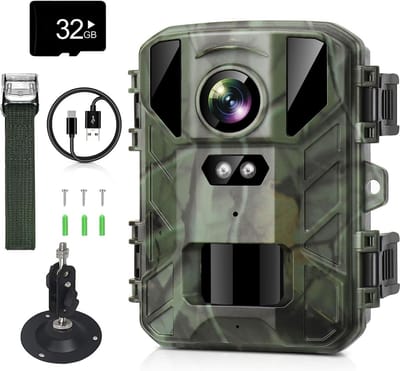 Mini wildcamera - Nachtzicht camera - Natuurfotografie - Snelle trigger 02s - 4K 50MP - Groen