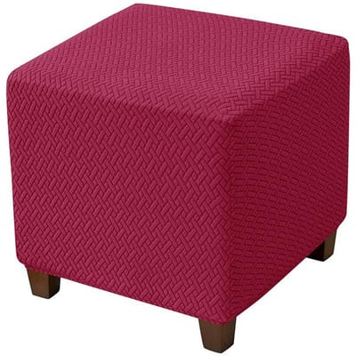 1 STK Stretch Poefhoes Krukhoes T-vorm Jacquard Elastisch Vierkant Bank Voetenbankhoezen voor Woonkamer Kantoor Huisdecoratie 1piece  S