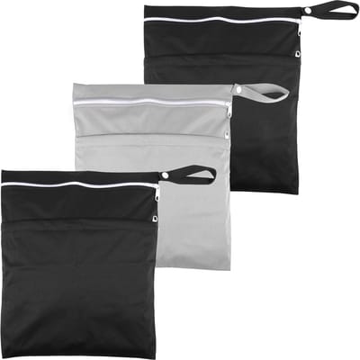 3 pieces wetbag voor kleuters - zwart - grijs - stijlvol en praktisch