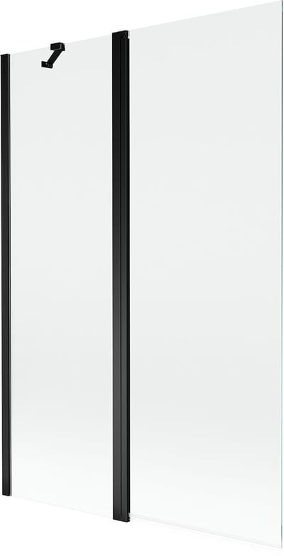 Mexen Mist badwand 2-delig 120 x 150 , transparant, zwart - 8A9-120-011-70-00