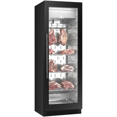 GGM Gastro Dry Aging Fleischreifeschrank - 595mm - 352 Liter - 1 rahmenlose Glastür - Schwarz