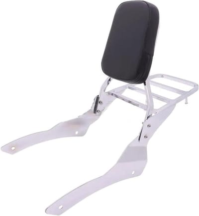 Passagierskussen Achterrug - Motorfiets Zitje - Comfortabel Rijden - Met Bagagedrager - N.v.t. - Zilver