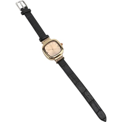 Dames Leren Band Horloge Elegant Fijn Klassiek Vintage Retro Dames Quartz Horloge Cadeau Present Zwart zwart
