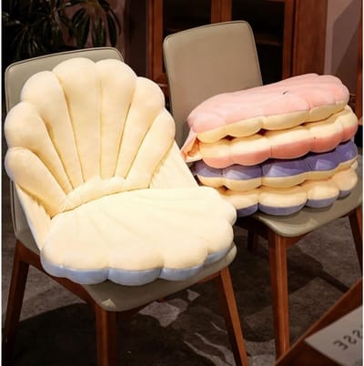 Zitkussen in Schelpvorm met Rugleuning, Schattig Kussen voor Gaming Stoel, Decoratief Kussen voor Bed en Thuiswerkplek, Comfortabel en Stijlvol