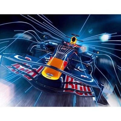 5D Doe-het-zelf Diamantschilderij Kruissteek Volledige Ronde Steentjes Racewagen Diamantborduurwerk 20X30CM gray