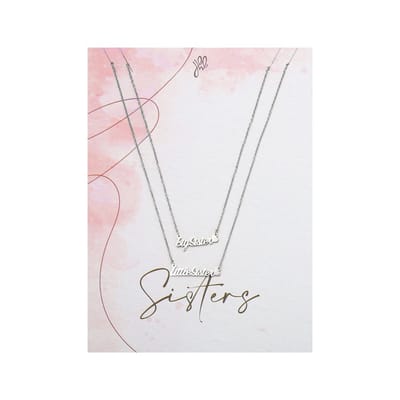Yehwang - Ketting - Sisters - Big Sister - Little Sister - Heart - Hartje - Necklace - Zilverkleurig - Stainless Steel - Nikkelvrij