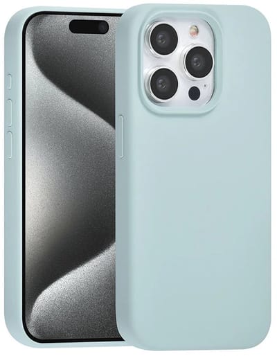 TUNIQ telefoonhoesje voor Apple iPhone 15 Pro - Siliconen backcover - Lichtblauw