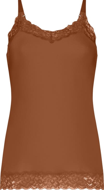 Ten Cate Secrets spaghetti top met kant pecan voor Dames | Maat S