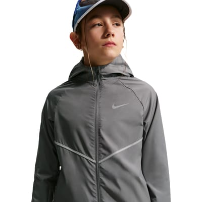 Nike Miler Jassen Kinder - Grijs - Maat 137 - 147 CM - Poly Woven