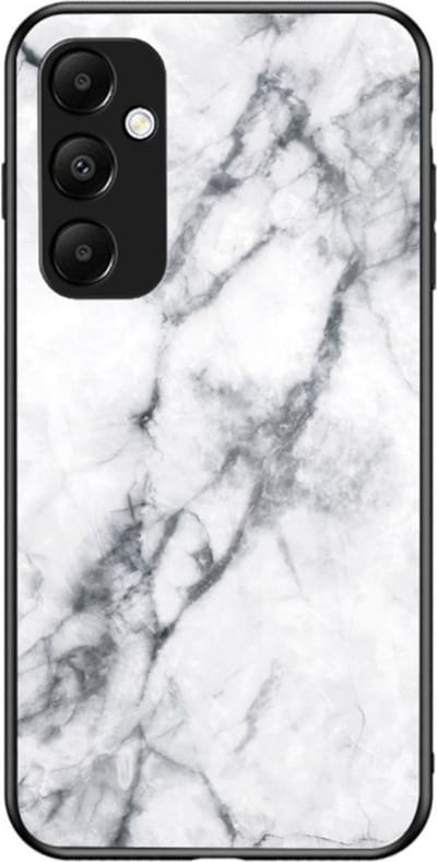 Coverup Hoesje - Geschikt voor Samsung Galaxy A55 Hoesje - Coverup Marble Glass Back Cover - Wit
