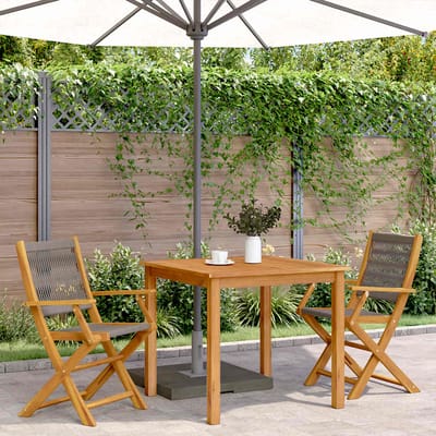 vidaXL - Inklapbare - stoelen - 2 - st - massief - acaciahout - en - polypropeen - grijs