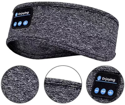 Draadloze slaapkoptelefoon, bluetooth sport hoofdband koptelefoon, ultradunne high-definition stereospeakers, zeer geschikt voor slapen, sporten, joggen, yoga, slapeloosheid, vliegreizen, meditatie (grijs)