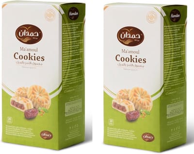 Hamdan Multipak Maamoul (dadelvulling) Koekjes met Kardemom - Midden Oosterse Koekjes - 2 x 400gr (40 koekjes)