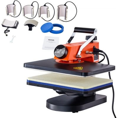 VEVOR Heat Press - 8-in-1 Heat Press Sublimatiemachine voor DIY T-shirts/hoeden/mokken/warmteoverdrachtsprojecten, 12 x 15 multifunctionele wegzwenkbare Heat Press met 360° rotatie