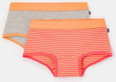 Woody 2 boxers meisjes – grijs - ooranje - 251-10-SHD-Z/015 - maat 140
