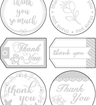 Stickers, thank you, vel 10x24 cm, ca. 13 stuk, zilver, 1 vel