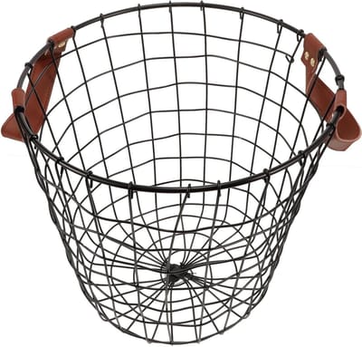 Houtopbergmand - Metalen mand - Haardhout opslag - Robuust ijzeren ontwerp - 30x30x28 cm - Zwart