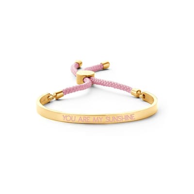 Key Moments 8KM-BC0030 Open Bangle 5mm You Are My Sun Shine - Cadeau - licht roze