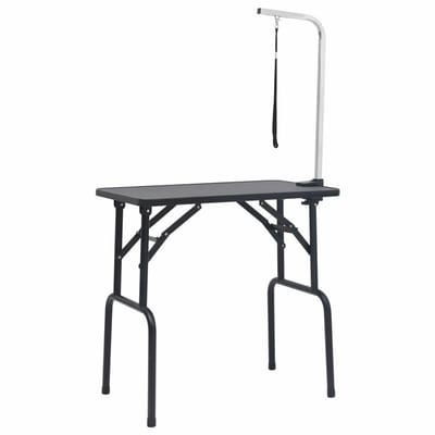 Groomstyle Honden Trimtafel - 106 x 61 x 76 cm - Noir Zwart - Enkele Trimarm en Trimlus - Ant-Slip Rubberen Toplaag - Stevige Metalen Poten met Rubberen Beschermdoppen - Voor Hond en Puppy - Hondenverzorging - Inklapbaar