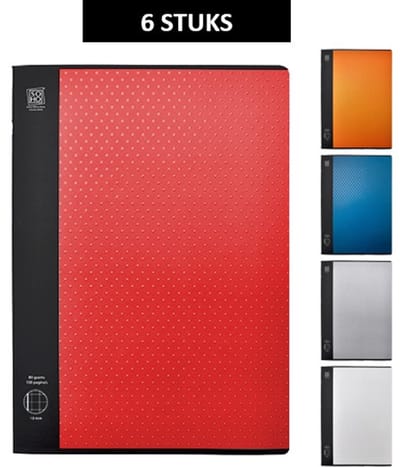 SOHO College Blokschriften – Extra dikke schriften – Extra dik schrift – Ruitjespapier – Ruiten – Voorzien van kantlijn – 100 pagina’s – A4 formaat – 10 mm ruit – Set van 6 stuks