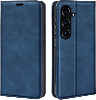 MobyDefend Hoesje - Geschikt voor Samsung Galaxy S23 FE - Luxe Wallet Bookcase (Magnetische Sluiting) - Blauw