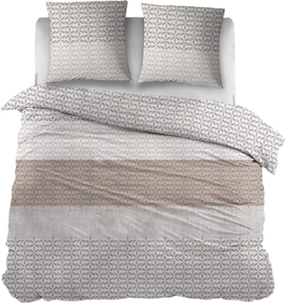 Snoozing Elke Dekbedovertrek - Eenpersoons - 140x200/220 cm - Taupe