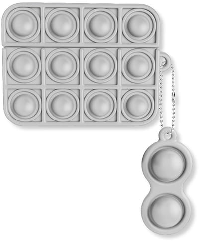 Airpods case - Apple Airpods Pro - grijs siliconen - met musketon