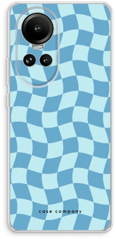 Case Company® - Hoesje geschikt voor Oppo Reno 10 hoesje - Grid Blauw - Soft Cover Telefoonhoesje - Bescherming aan alle Kanten en Schermrand