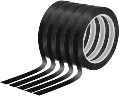 Dailygoods- Whiteboard Tape - 10mm Dunne Zelfklevende Tape - Zwart - Markeertape - Rasterlijnen - Grafieken - Geschikt voor Klaslokaal