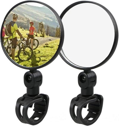 1 Paar Mini Universele Fiets Stuur Achteruitkijkspiegel - Reflecterend - 360 Graden Rotatie - Schokbestendig - Gemakkelijk te Installeren voor Mountainbike en Terreinvoertuigen.