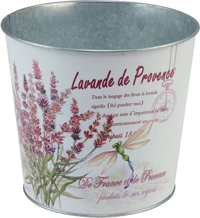Metalen plantenbak, bloempot, lavendel, Ø21cm H18cm
