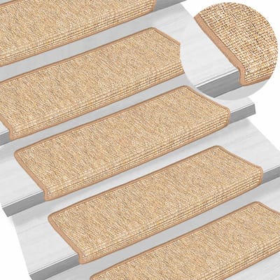 vidaXL - Trapmatten - 15 - st - 65x21x4 - cm - lichtbruin - met - rechthoekige - rand