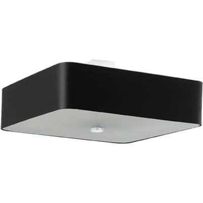 Sollux Lighting Plafondlamp Lokko - E27 - zwart - stof/glas/staal - 25x55x55cm
