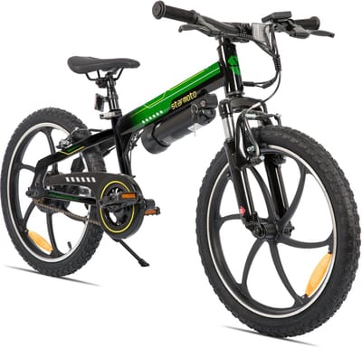 STARMOTO Radspur Elektrische Kinderfiets 20 Inch – 250W met Uitneembare Accu en Trapondersteuning – E-Mountainbike voor Kinderen 8-12 Jaar- Groen