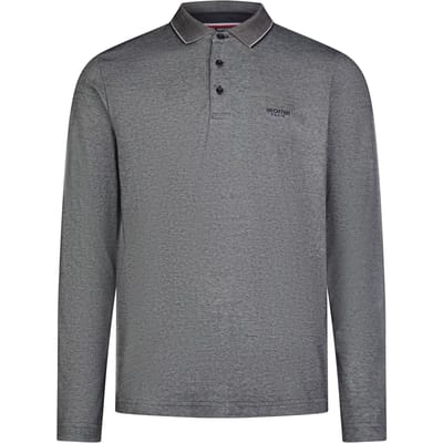 Polo met lange mouwen in twee kleuren Hechter